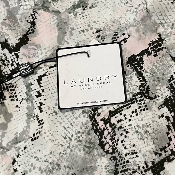 Laundry Raven Python Print Asymmetrical Choker Neckline Blouse - Picture 8 of 8